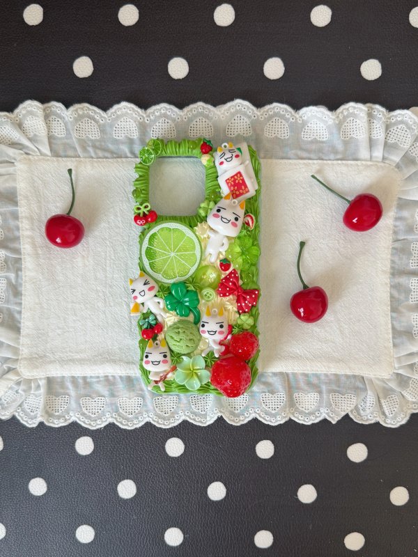 Cherry Lemon Cat Phone Case