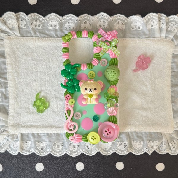 Clover Green Bear Phone Case