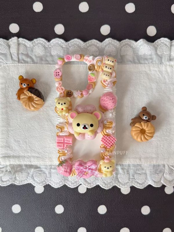 Strawberry Chocolate Bear Decoden Phone Case